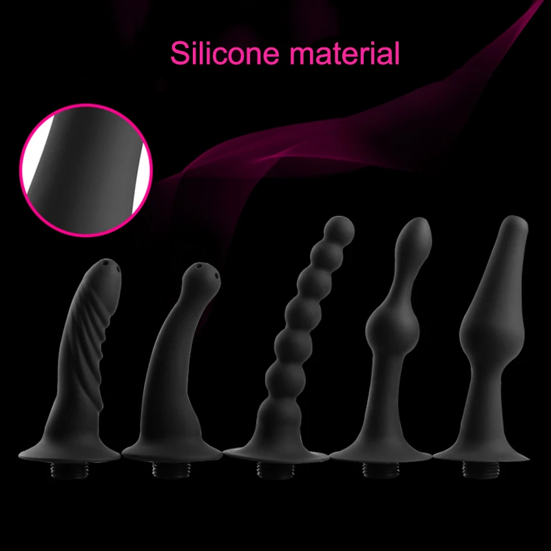 Soft Silicone anal plug Faucets Rushed Anal Douche Shower Cleaning Enemator Enema Connectable plugs Cleaner adult sex toys