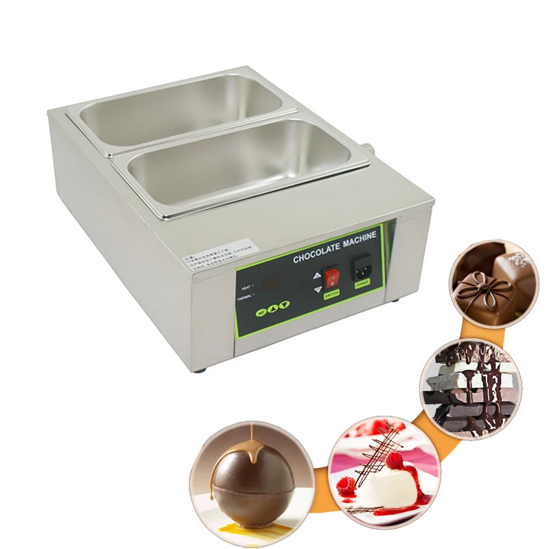 

Commercial Electric Chocolate Cheese Melting Machine Heater Digital Display 2-Cylinder Chocolate Melting Furnace