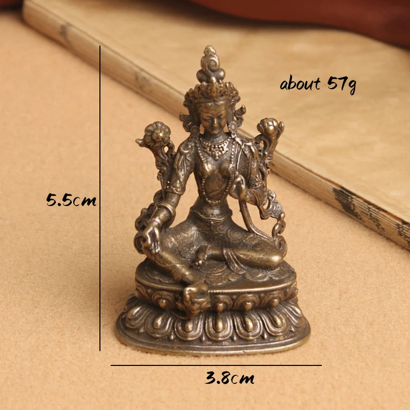 Aprox 5.5CM Height Green Tara Small Copper Statues Tantric Statues Buddha Statue Buddhism Buddhist Figure Figurine Desktop Craft