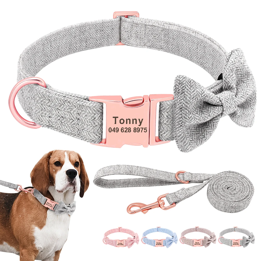 

Fashion Personalized Dog Collar Custom Nylon Dog Collars Engraved Name ID Adjustable For Small Medium Large Dog Chihuahua