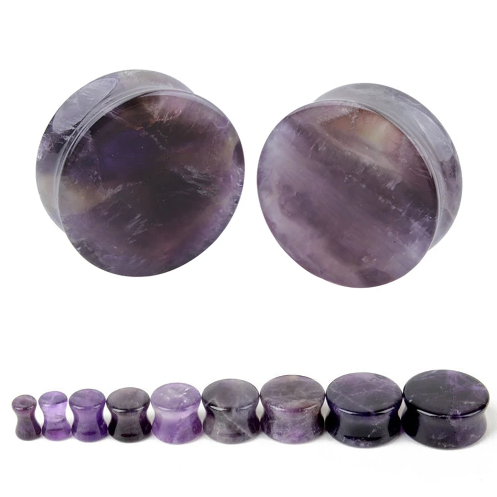 

Wholesale 60pcs/lot Pink Stone Ear Plugs Tunnels 5-25mm 10 Sizes Piercing Oreja Ear Gauges Lobe Expander Set Body Jewelry Unisex