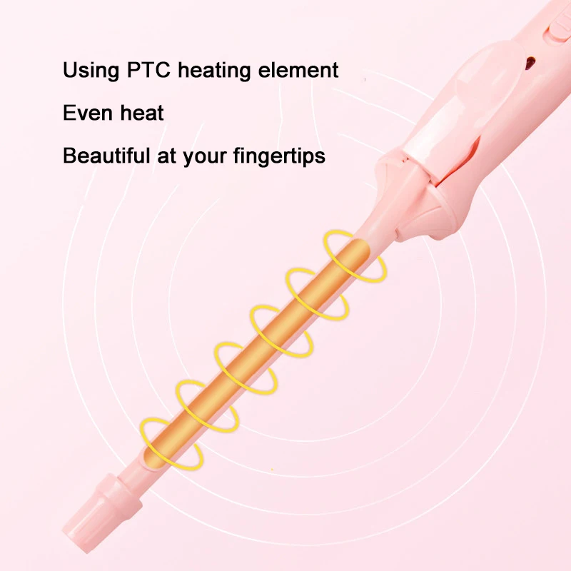 Rizador de pelo de cerámica profesional, rodillo de lana, varita onduladora, herramientas eléctricas de estilismo, salón, 9mm