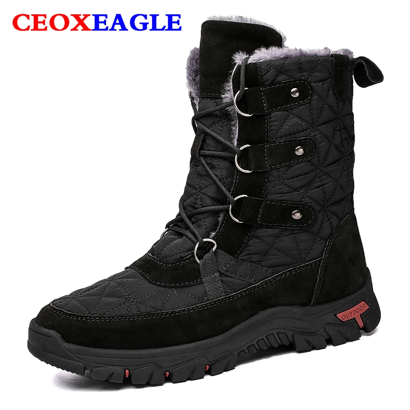 

Men Winter Boots Water Resistant Men's Sneakers Outdoor Activities Snow Work Leather Boots Male Footwear Men Shoes Warm Boots