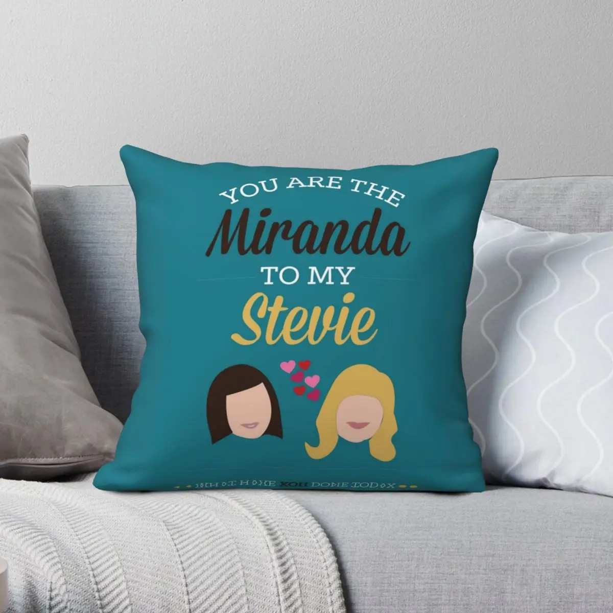 Miranda Stevie Square Pillowcase Polyester Linen Velvet Printed Zip Decor Pillow Case Sofa Seater Cushion Cover