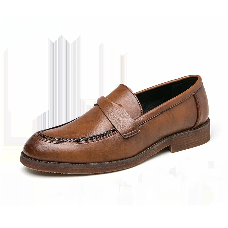 Wholesale Dropship Men Elegant Oxford Shoes Male Brogues Business Wedding Dress Formal PU Leather Shoes Metal Decoration 785