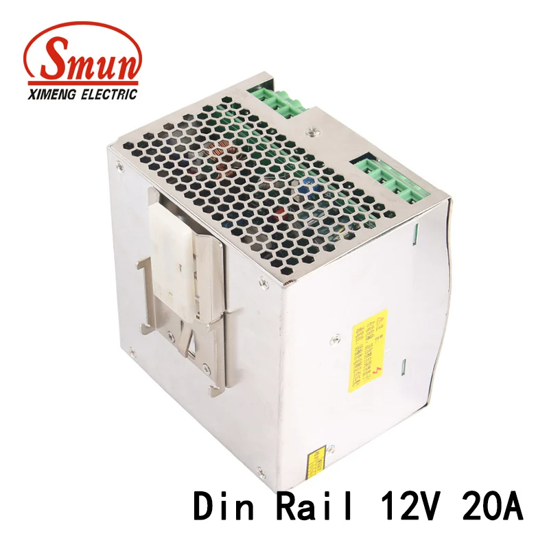 240W 12V 20A Single Output AC-DC industrial Din Rail Switching Mode Power Supply DRP-240-24 With PFC Function