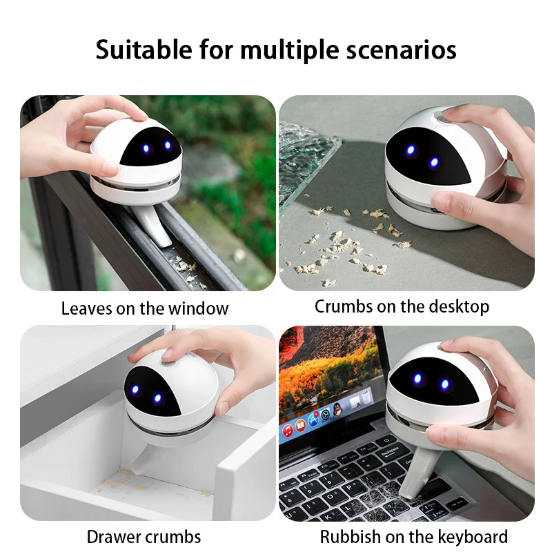 Мини-пылесос Настольный стол Пылесос для подметальной машины Настольный пылесос с чистой щеткой Для домашнего офиса Зарядка через USB Маленький настольный пылесос Беспроводной