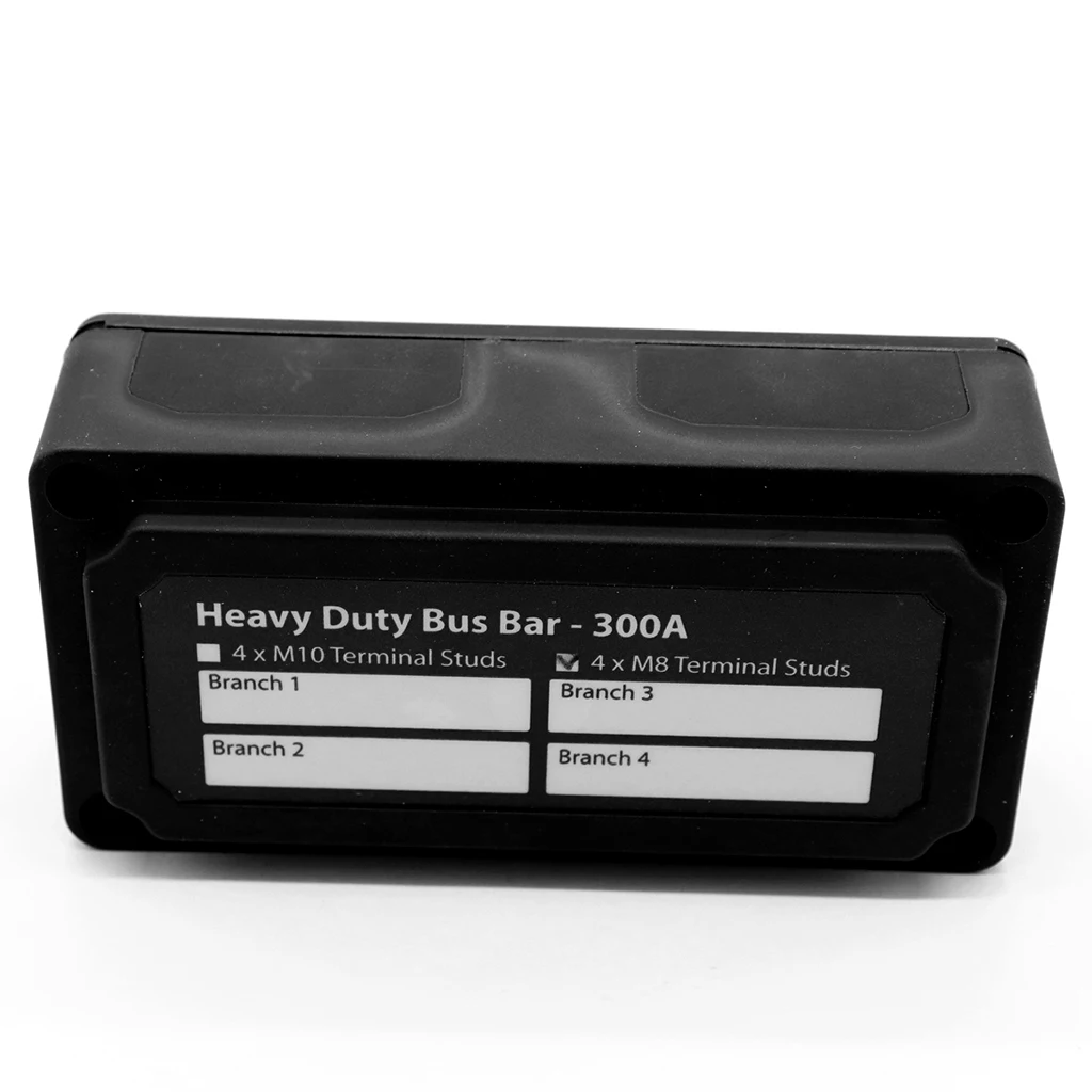 

Heavy Duty 4 Way Bus Bar/Power Distribution Box with Screw On Cover 300A