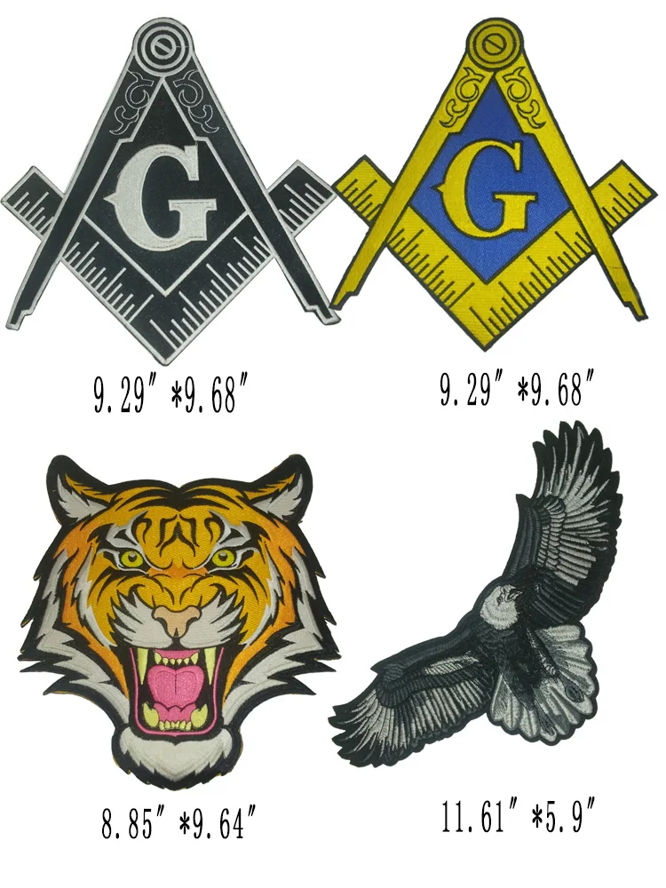 1 piece embroidery fashion cool tiger, eagle big patch applique patching clothes patch suitable for clothes bags, etc.