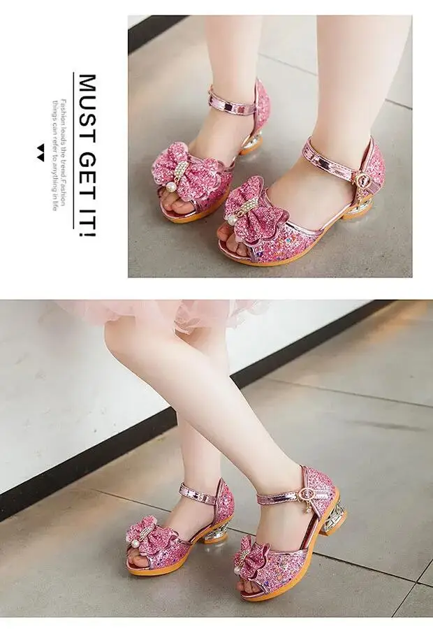 Sandales Fille Chaussures Princesse Paillette École Soirée habillée