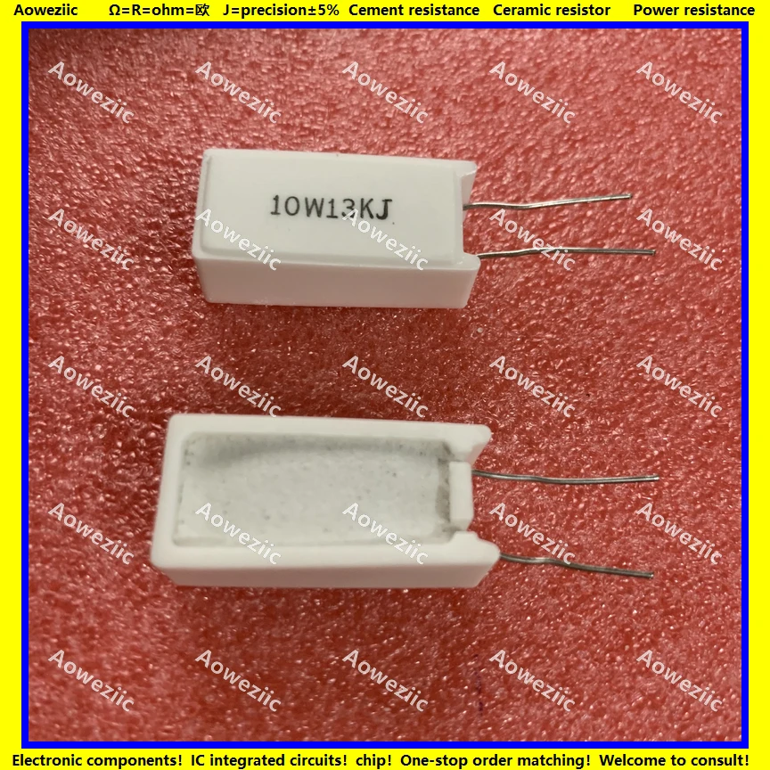 

10Pcs 10W13KJ RX27-5 Vertical Cement Resistance 10W 13K ohm 13KR 13KRJ 13000R Ceramic Resistance precision 5% Power resistance