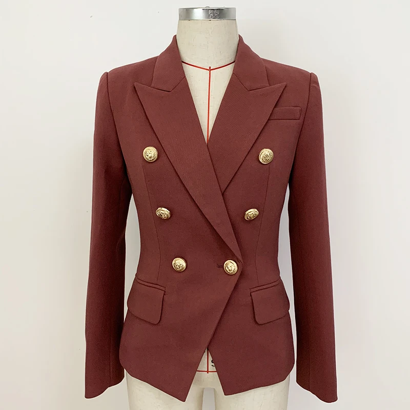 

High Quality Newest Nice Nice Designer Jacket Women's Classic Lion Buttons Double Breasted Slim Fitting Blazer