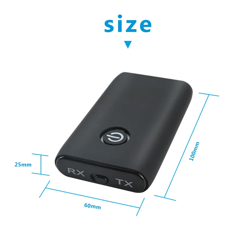 2 in 1 Wireless Bluetooth-compatible 5.0 Transmitter Receiver Chargable for TV PC Car Speaker 3.5mm AUX Hifi Music Audio Adapter