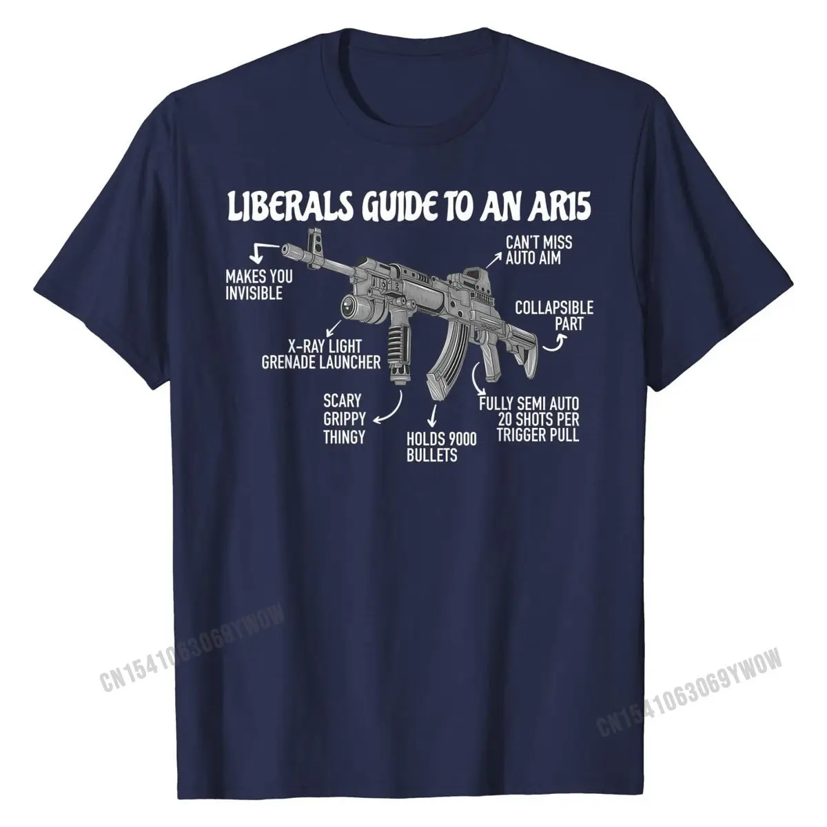 Liberals Guide to an AR15 Funny Anti Liberal Pro Gun AR15 2A T-Shirt Hot Sale Boy Tops T Shirt Printed On Tshirts Cotton Design