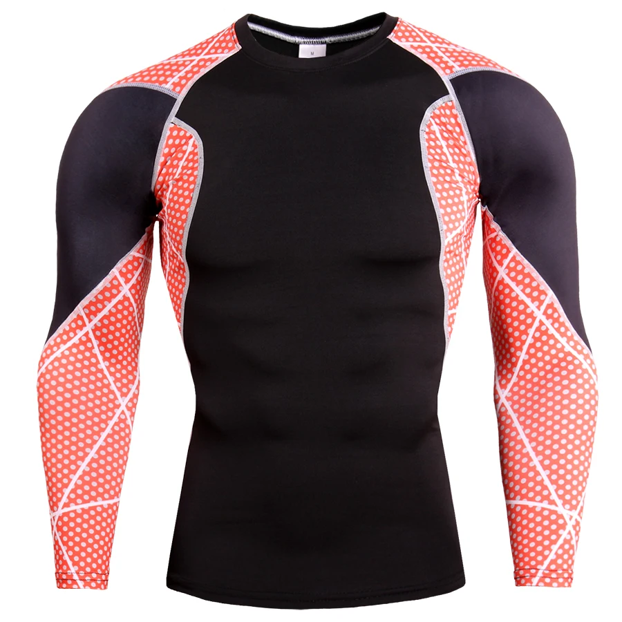 Gym Compression Shirt Dry Fit Running Long Sleeve Men Sport Clothes Bodybuilding MMA Rashguard Sportswear Fitness Training Shirt