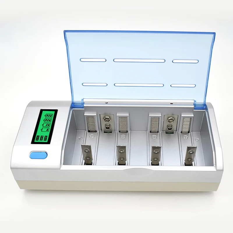 PALO wielofunkcyjny inteligentna ładowarka do akumulatora do 1.2V Ni-MH AA AAA C D rozmiar 9V akumulator 8 gniazdo wyświetlacz LCD szybka ładowarka