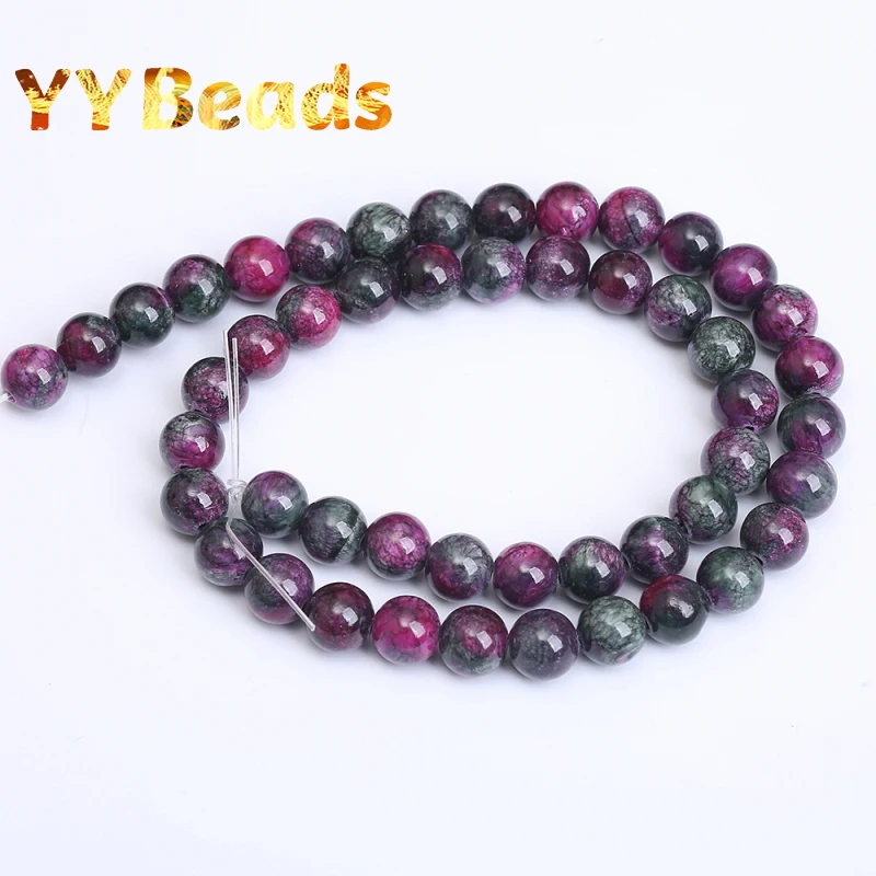 Natural Tourmaline Jades Beads Red Chalcedony 6mm 8mm 10mm 12mm Loose Charm Beads 15\