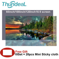 Portable Projector Screen Simple Curtain Anti-Light 60/84/100/120/130 Inches 16:9 Projection Screensfor Home Outdoor Office