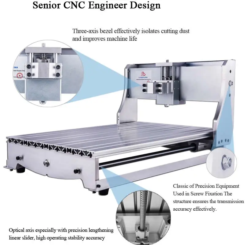 CNC Router 3040 Frame Kit 6040 Engraving Milling Machine Bed 3020 Wood Carving with Rotary Axis 57mm Stepper Motor