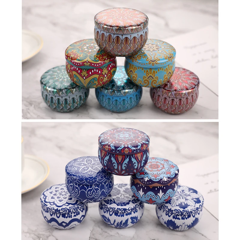 Retro Floral Tin Can Lovely Mini Gifts Jewelry Tin Box Cookie Candy Tea Storage Box Candy Gift Case DIY Tools 1PC Random Send