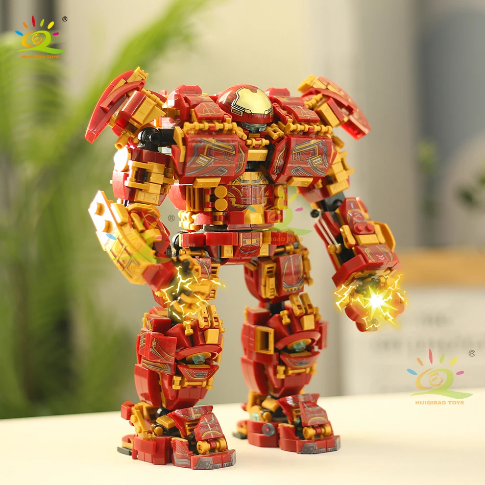 HUIQIBAO 1450PCS City War Super Armor Robot Building Blocks Military Warrior Mecha Figures Weapon Bricks Toys For Children Gifts