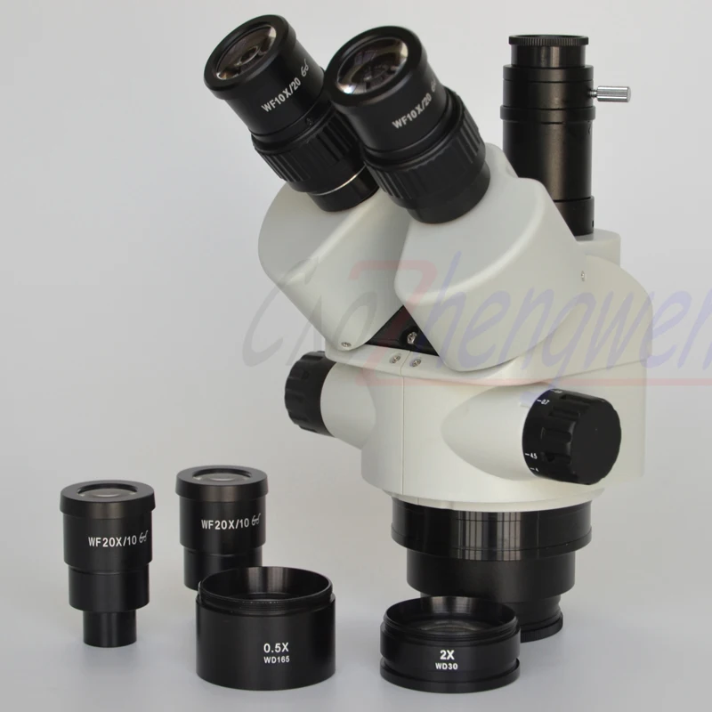 FYSCOPE 2.1X-180X 3.5X-180X Simul-Focal Trinocular Zoom Stereo Microscope Head Inspection Microscopeio 7X-45X