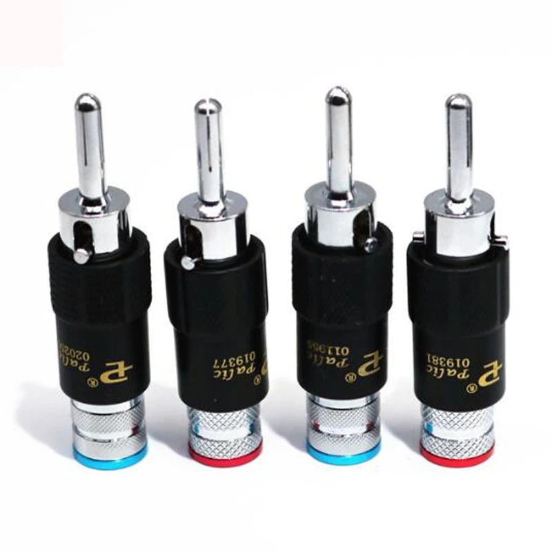 HIFI Gold Rhodium Plated Audio Video Speaker Jack Copper 8mm Self-locking Male Connecter Banana Plug