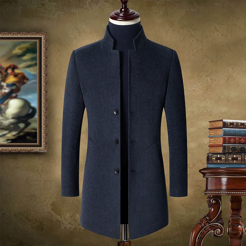 

2021 new arrival autumn&winter men jacket high quality wool trench coat men,men's wool coat,plus-size M-4XL
