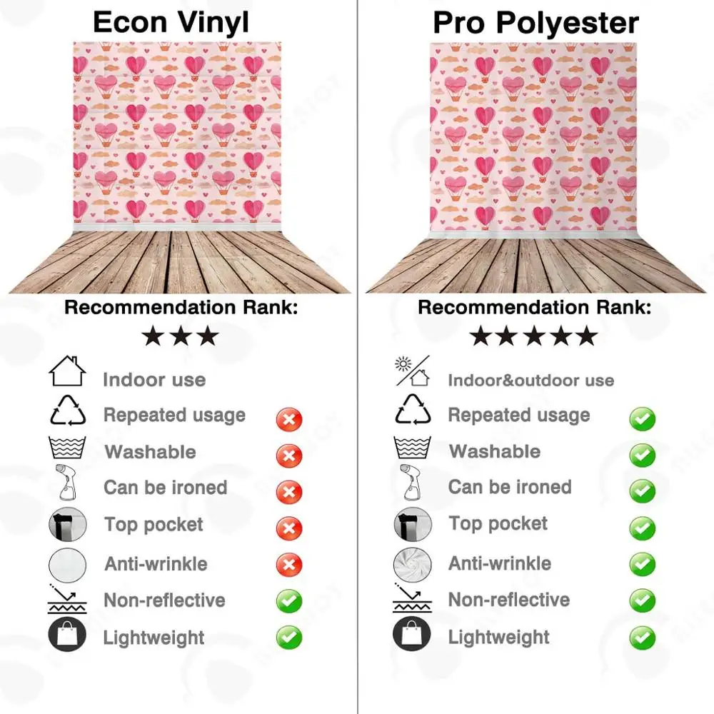 Allenjoy-telones de fondo para sesión fotográfica, fondos para el Día de San Valentín, corazón, amor, globo aerostático rosa, nubes, suelo de madera, 14 de febrero