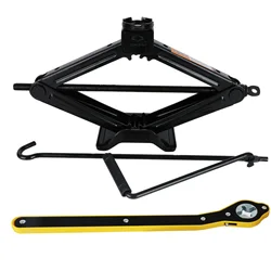 Car Jack General Foldable Folding Handle Scissor Jack 2T Car Truck General Lifting Thick Steel Plate Rocker Wheel Repair Tool