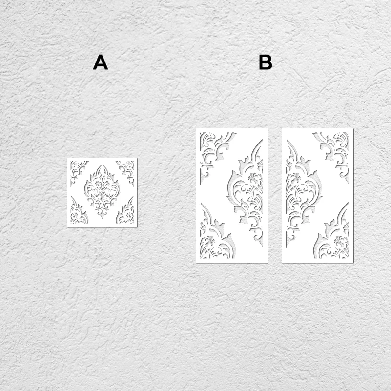 50cm - 70cm Stencil For Wall Large On The Furniture Template Painting Decor Door Niche Tiles Damask Vintage Retro Luxury S112