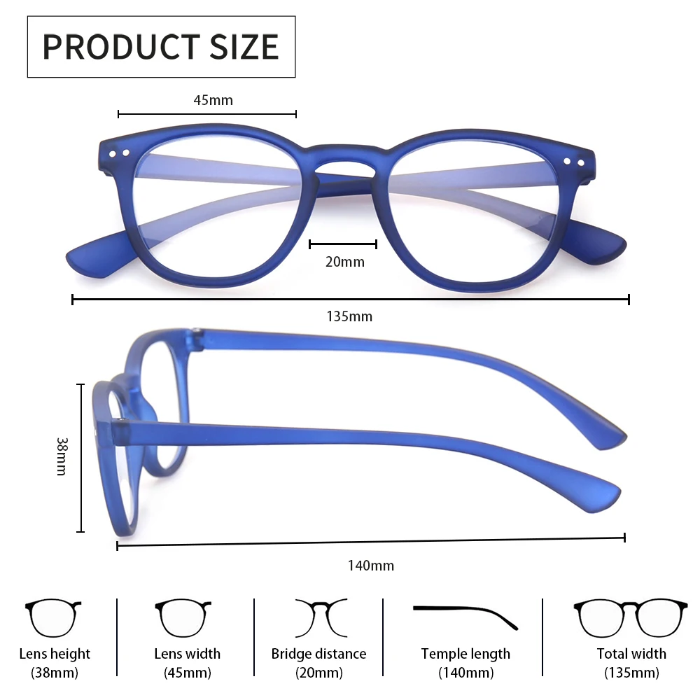 Henotin High Quality Blue Light Blocking Computer Glasses Men and Women Anti-UV Optometry Eyeglasses Diopter +1.0+2.0+3.0+4.0