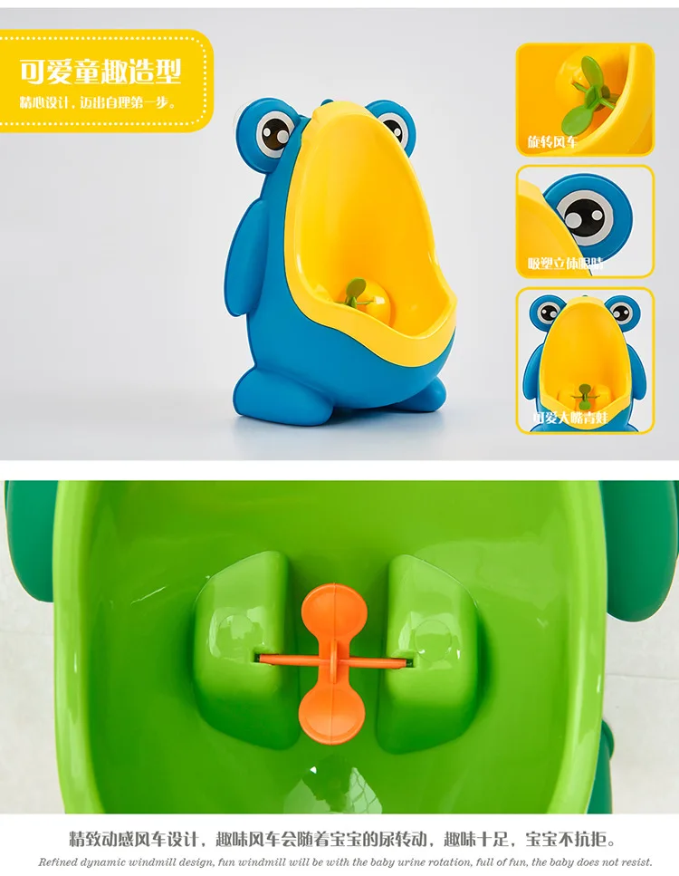 Frog Baby Boy Potty Toilet Urinal Kids Travel Potty Training Frog Children Stand Vertical Penico Pee Infant Toddler Wall-Mounted