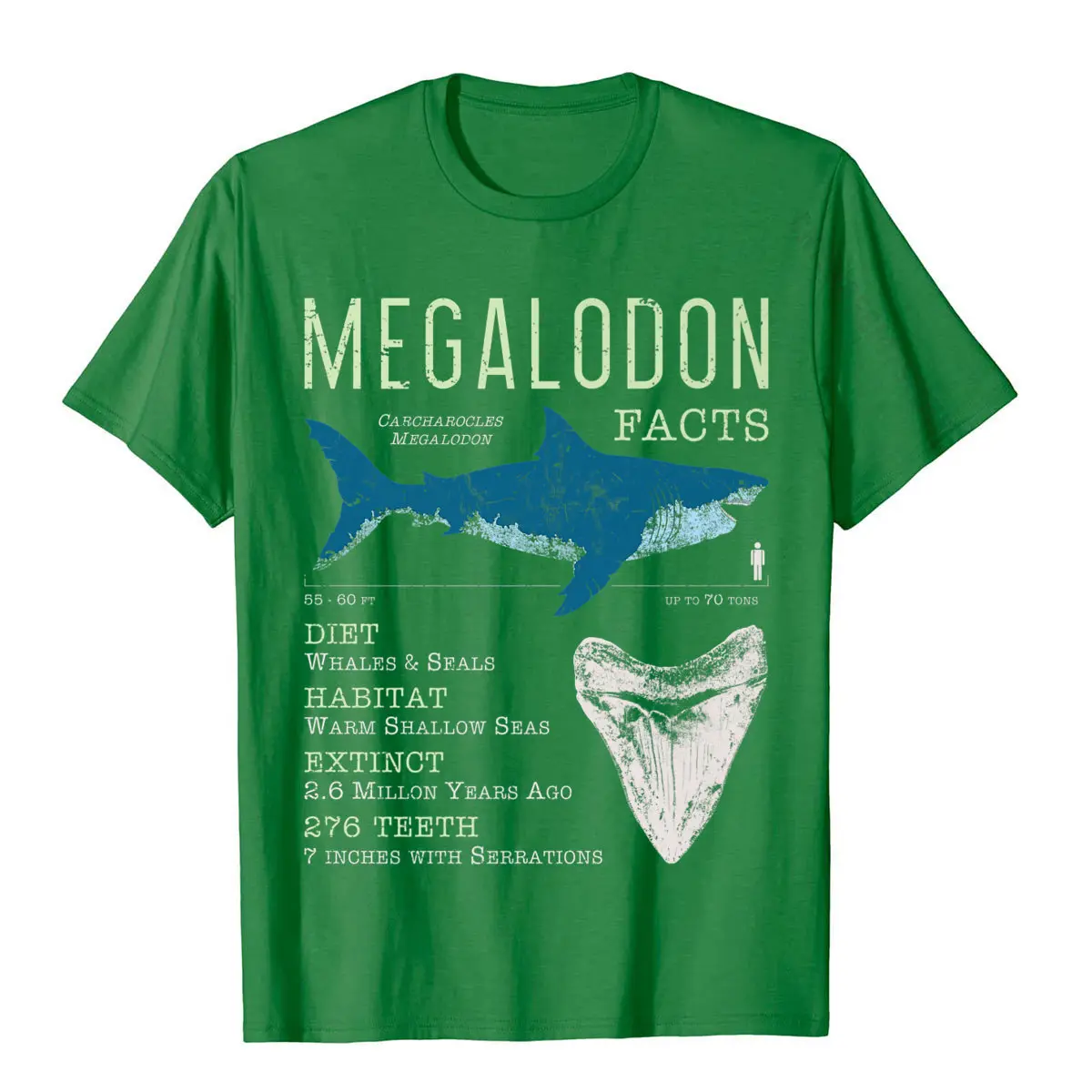 Megalodon T-Shirt | Meg Facts Funny Shark Lover T Shirt Gift Top T-Shirts For Men Summer Tees Discount Cool Cotton