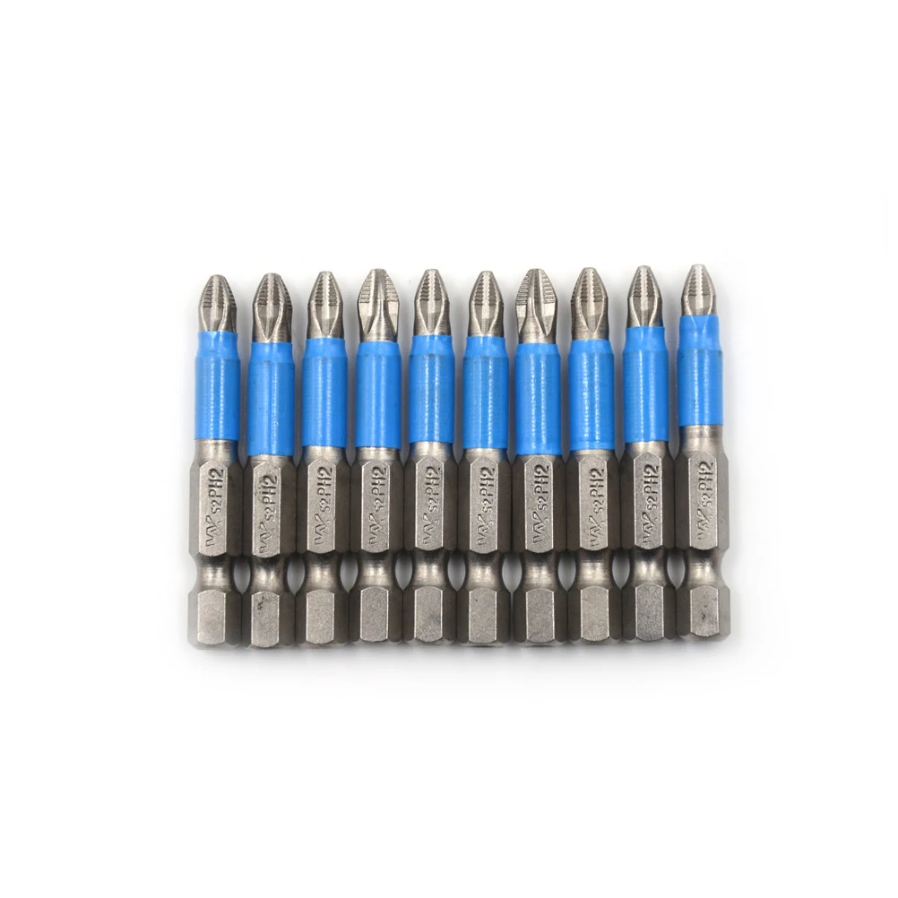 1pc 1/4 "hex liga magnética s2 única cabeça chave de fenda bits hex magnético anti deslizamento bits ferramentas elétricas comprimento 5cm