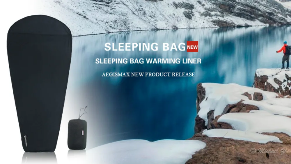 AEGISMAX Thermolite Sleeping Bag Liner Warming 5/8 Celsius Outdoor Camping Travel Portable Single Bed Sheet Lock Temperature