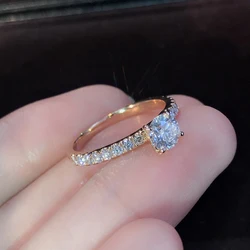 SUMENG 2024 New Arrival Crystal Engagement Design Rings for Women White Elegant Female Wedding Bridal Fashion Jewelry Gifts