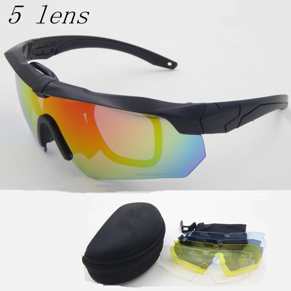 Polarized  TR90 military goggles 3/5 Lens Ballistic Military Sport Men Sunglasses Army Bullet-proof Eyewear shooting