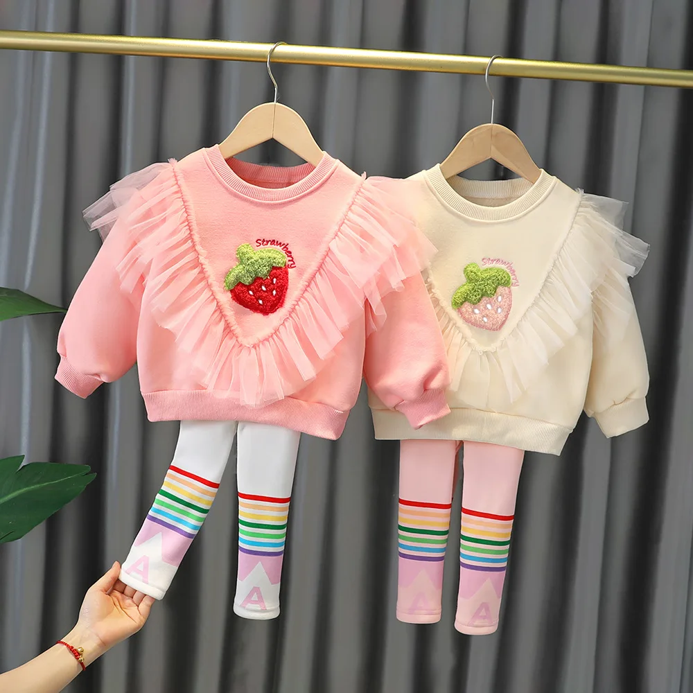 

Fall winter newborn baby girl clothes outfit set pullover sweater leggings sports suit for baby clothing Christmas birthday sets