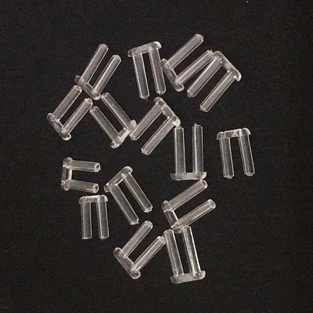 200pcs 1.4mm 1.5mm x 7mm x 0.8mm Rimless Glasses Double Rubber Plug Lock Bushings Eyeglasses Plastic Double Bushing Pins