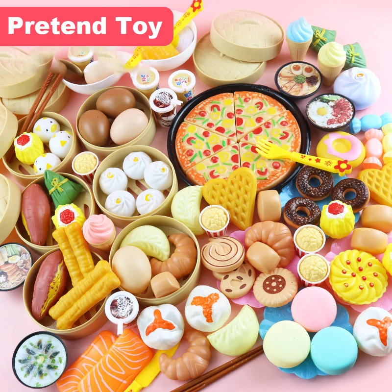 104PC Cut Into Children’S Breakfast Food Children’S Kitchen Games Miniature Safe Food Toys Children’S Educational Classic Toys