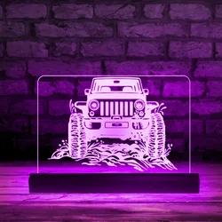 SUV Car Truck LED Nameplate Sign 4x4 Off Road Car Crossover Vehicle Modern Design Cool Lights Remote Controller Auto Show Decor