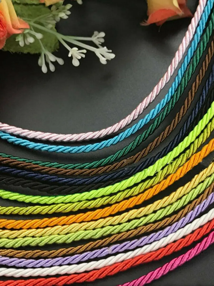 10 Meters (32.8 feets) Twist String Twine Rope Bracelet Jewelry Cord Synthetic Silk Thread Jewelry Craft Cord