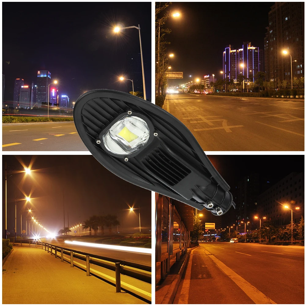 Impermeável LED Street Light para Jardim, Lâmpada de rua, Iluminação exterior, Luzes de parede branca, 30W, 50W