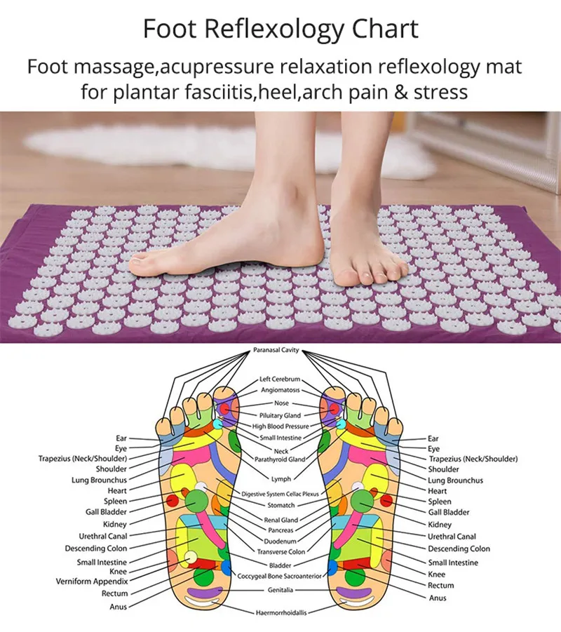 Massage Mat And Pillow Set Yoga Mat Strap Tapis Acupuncture Mat Cushions Applicator Relieve Back Body Pain Spike Mat Sensi Mat