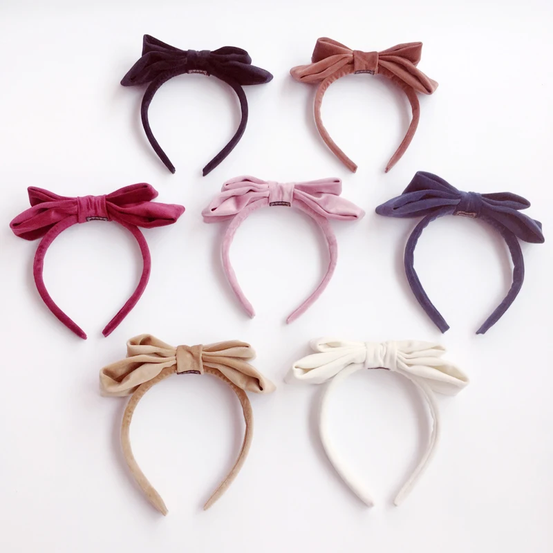 Japanese girl heart velvet double large bow headband sweet headband hair accessories headdress