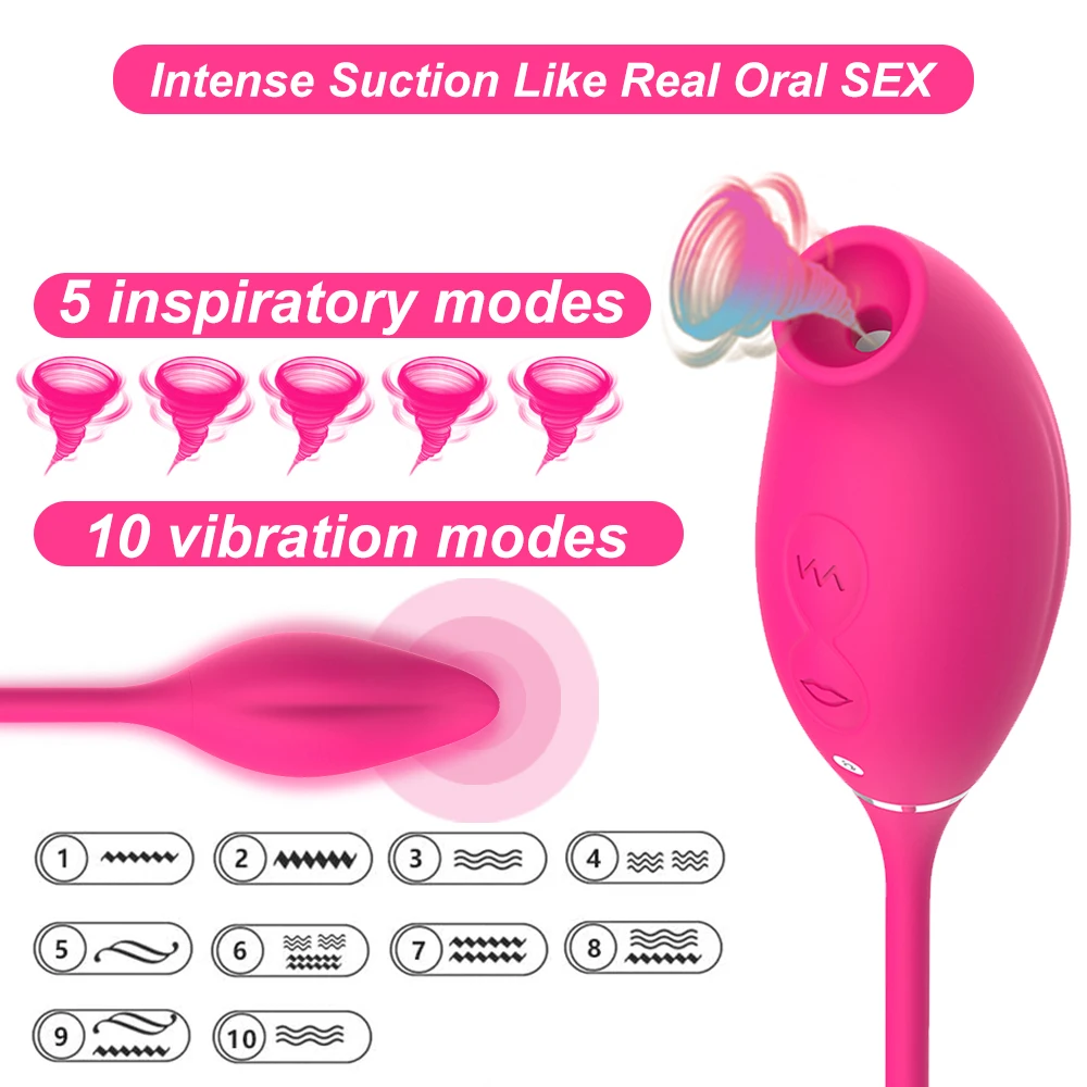 2 in 1 G-Spot Clitoral Sucking  Vibrator With Vibrating Egg Clitoris Stimulator Nipples Clit Sucker Sex Toys For Women Adults 18