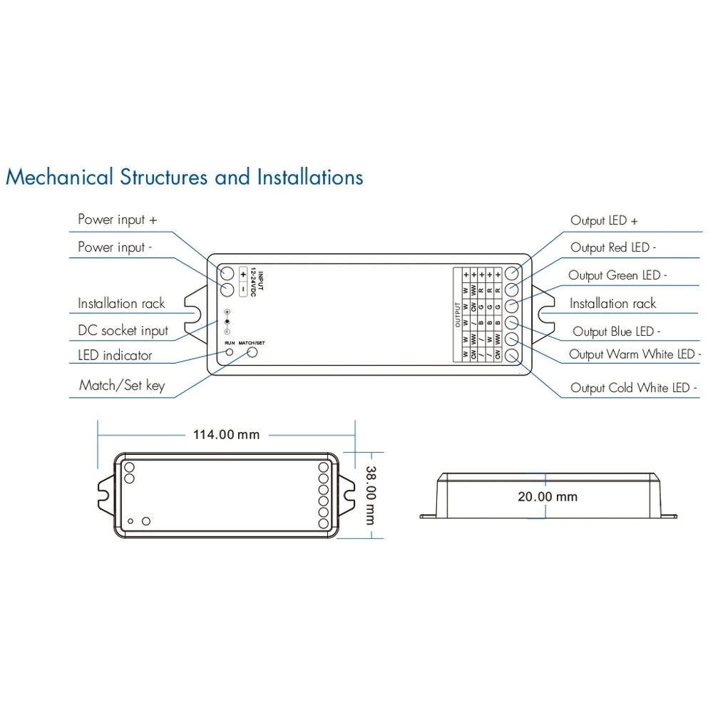 Zigbee Tuya RGB + CCT kontroler Led DC12V 24V RGB + biały + ciepły biały pasek ścienny Panel sterowania Echo Plus sterowanie głosem