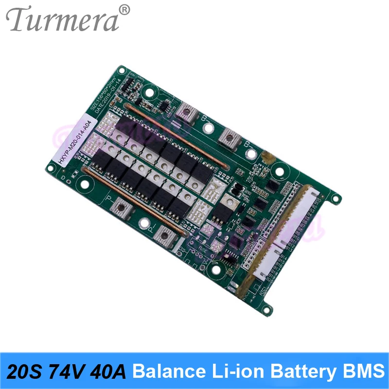 Turmera 20S 74V 84V 40A BMS Lithium Battery Protected Board with Balance for 18650 21700 Electric Bike and E-Scooter Battery Use