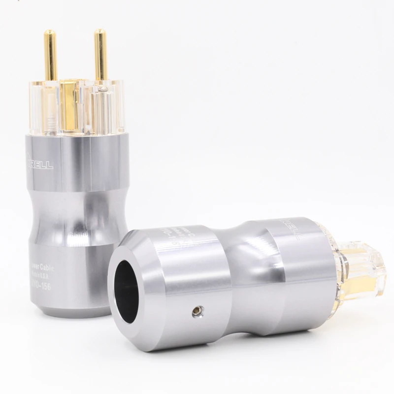 Spina del cavo di alimentazione versione Schuko ue placcata in oro 24K di alta qualità + adattatore di prolunga connettore femmina IEC